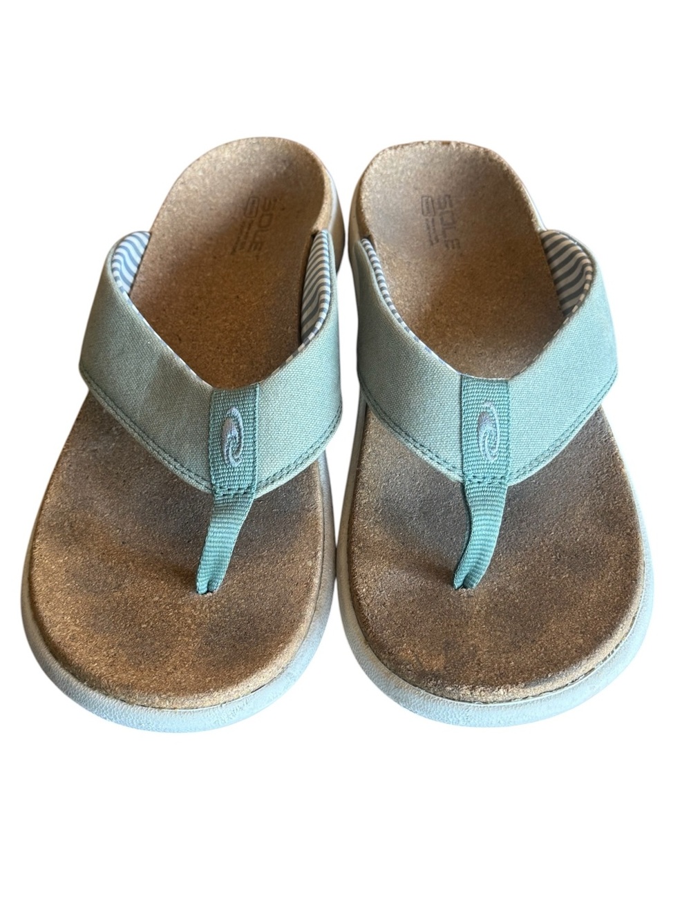 High End SOLE Cork Light Gray SURF Flip-Flop Sandals Men’s 12 NICE